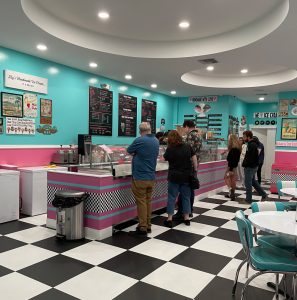 inside of Lily's Ice Cream Shop