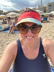 Hilary Topper at Beach in Barcelona