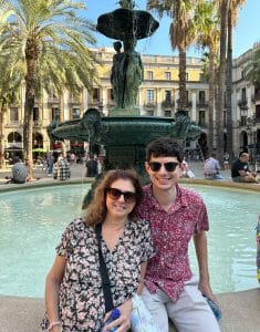 Hilary and Derek walking around Barcelona