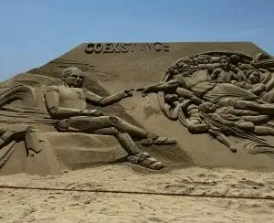 Coexistance sand art