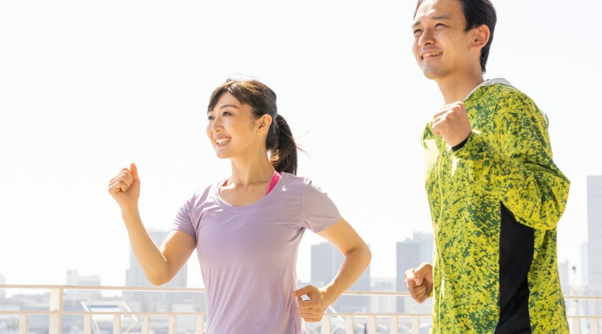 Japanese people working out