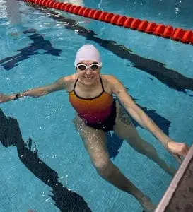 Hilary in pool