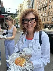 Hilary at Bagel Bob's with Tasty Tours NY